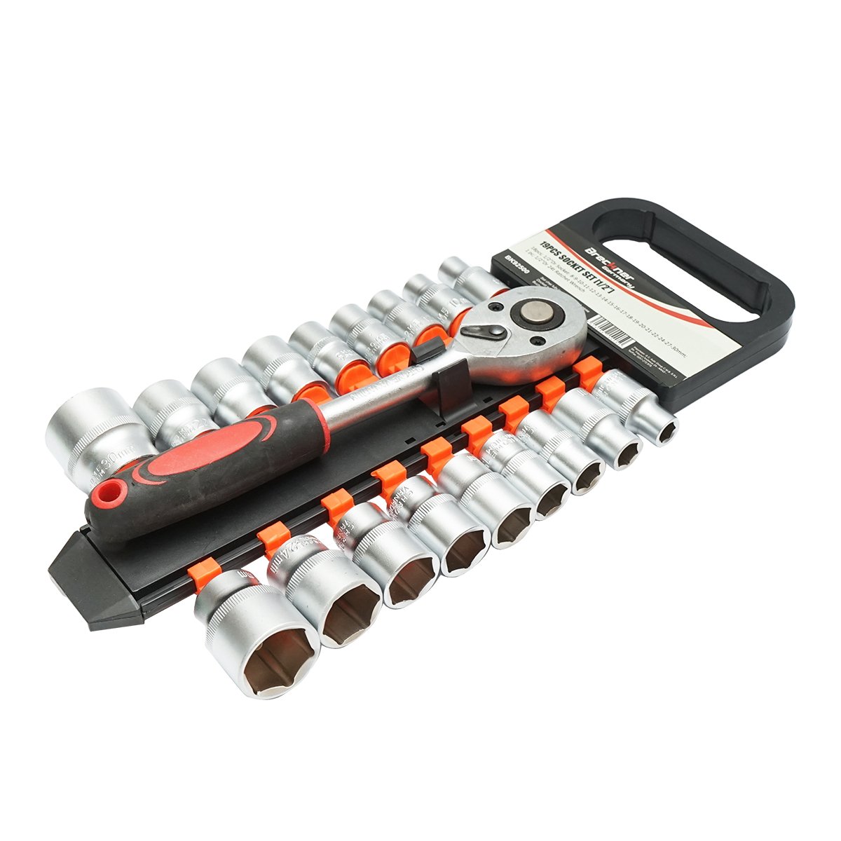 Set chei tubulare 19 piese cu clichet 1/2 Breckner Germany